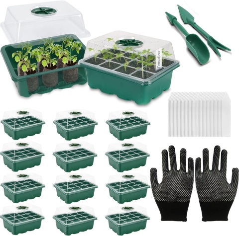 12 x Miniszklarenka Szklarnia Propagator do Kiełkowania 12 Komórek
