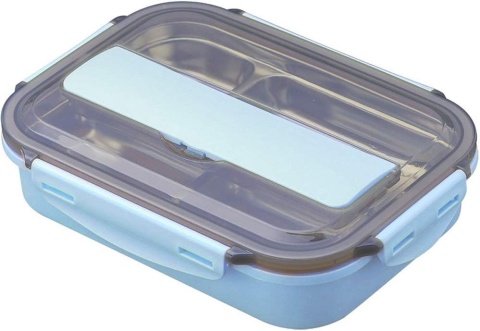 Bento Lunch Box Amropi stalowy pojemnik na żywność , sztucce