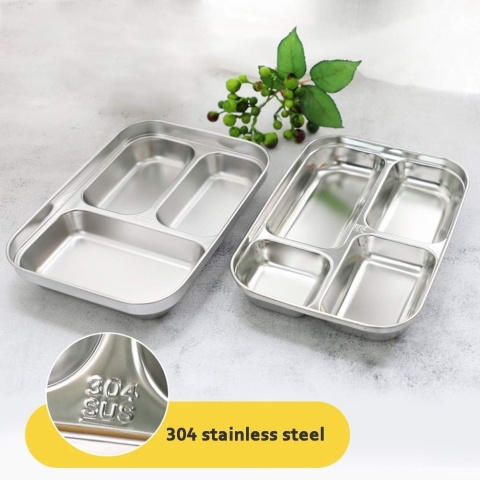 Bento Lunch Box Amropi stalowy pojemnik na żywność , sztucce