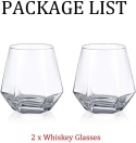 Diamentowe szklanki do whisky, zestaw 2 szklanek przechylone