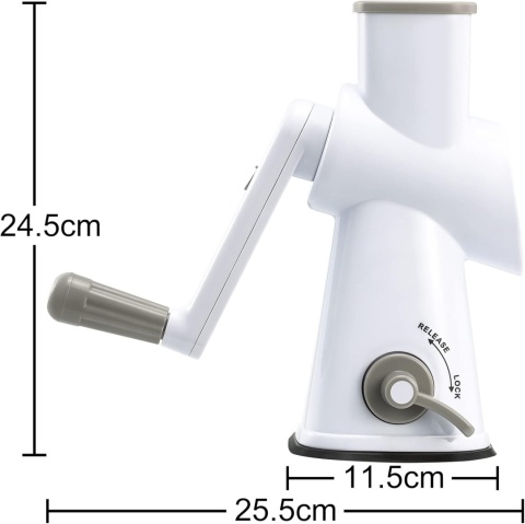 GDL Tarka z korbą, szatkownica do warzyw z 3 wymiennymi ostrzami