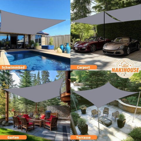 HENG FENG Żagiel Przeciwsłoneczny Wodoodporny Prostokątny PES 3.5x4.5m