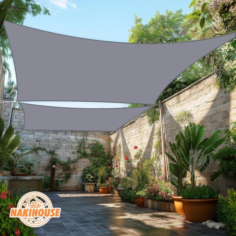 HENG FENG Żagiel Przeciwsłoneczny Wodoodporny Prostokątny PES 3.5x4.5m