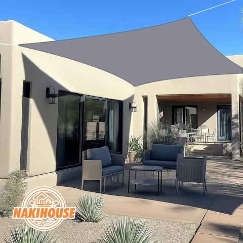 HENG FENG Żagiel Przeciwsłoneczny Wodoodporny Prostokątny PES 3.5x4.5m