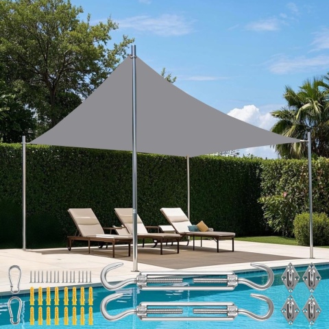 HENG FENG Żagiel Przeciwsłoneczny Wodoodporny Prostokątny PES 3.5x4.5m