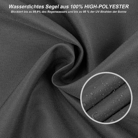 HENG FENG Żagiel przeciwsłoneczny, , kwadratowy, 3 x 3 m, wodoszczelny