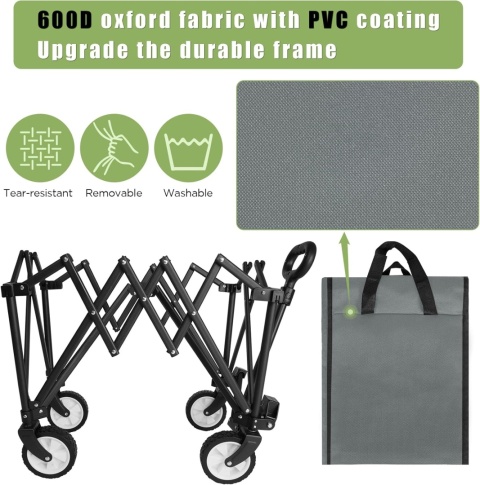 HOFTME Składany wózek z kółkami, składany wózek o pojemności 100 l