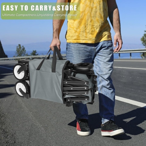 HOFTME Składany wózek z kółkami, składany wózek o pojemności 100 l