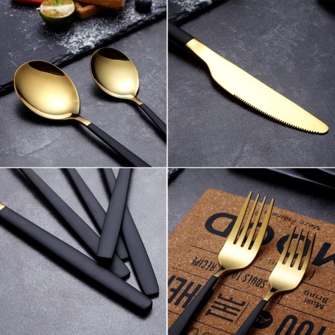 HOMQUEN 24-częściowy zestaw sztućców ze stali nierdzewnej, dla 6 osób