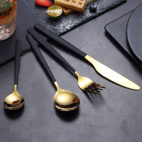 HOMQUEN 24-częściowy zestaw sztućców ze stali nierdzewnej, dla 6 osób