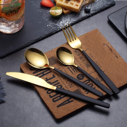 HOMQUEN 24-częściowy zestaw sztućców ze stali nierdzewnej, dla 6 osób