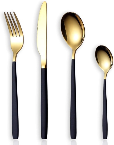 HOMQUEN 24-częściowy zestaw sztućców ze stali nierdzewnej, dla 6 osób