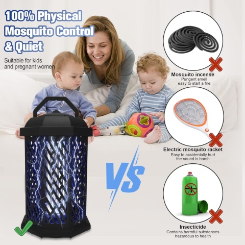 HappiHause Elektryczna pułapka na owady, 4200 V, 18 W, światło UV