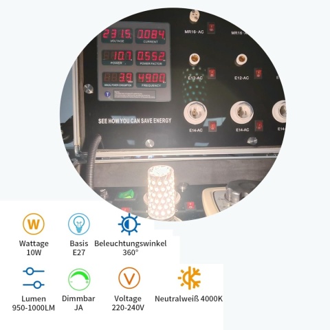 I-SHUNFA LED żarówka kukurydza ściemniana 4000 K 10 W 1000 lm 4 szt