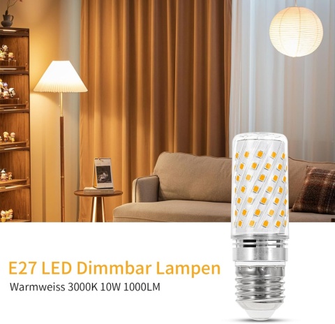 I-SHUNFA LED żarówka kukurydza ściemniana 3000 K 10 W 1000 lm 4 szt