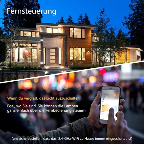 I-SHUNFA Żarówka LED Smart E27 7W, 800 lm, AC 2700 K – 6500 K, Alexa