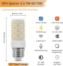 I-SHUNFA Żarówka LED Smart E27 7W, 800 lm, AC 2700 K – 6500 K, Alexa