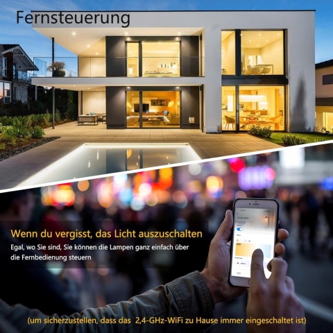 I-SHUNFA Żarówka Smart E14 Alexa Wi-Fi, żarówka LED E14, ściemnianie