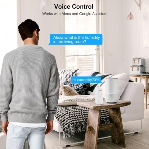 Inteligentny czujnik temperatury eMylo Zigbee Tuya alarm Alexa 2 szt