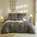 Komplet pościeli 220 x 240 cm, szary, ciemnoszary, złoty, wzór marmuru