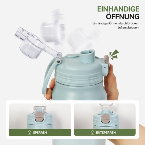 Longiang Butelka termiczna ze stali nierdzewnej, 750 ml termos bez BPA