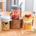 MOFALA Szeroki słoik Mason Jar, słoik z pokrywką i łyżeczką lunch box
