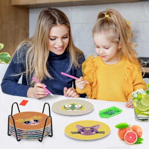 Diamentowe podkładki 5D Zestaw podstawek DIY 8 szt Haft zrób to sam kwiaty