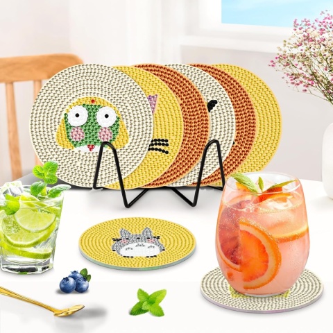 Diamentowe podkładki 5D Zestaw podstawek DIY 8 szt Haft zrób to sam kwiaty