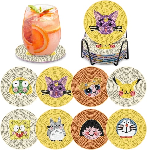 Diamentowe podkładki 5D Zestaw podstawek DIY 8 szt Haft zrób to sam kwiaty