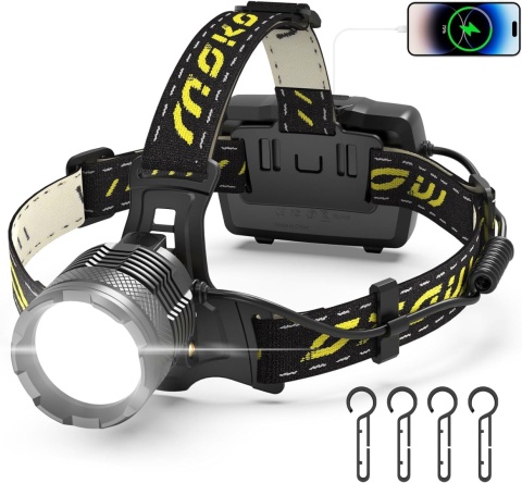 MoKo Latarka czołowa LED do ponownego ładowania, 10 0000 lumenów