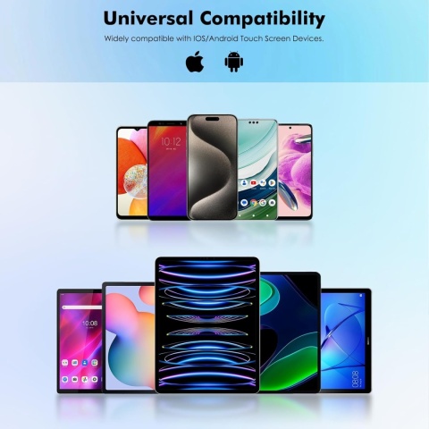 MoKo Stylus Pen biały, uniwersalny rysik LED, szybkie ładowanie Android/iOS