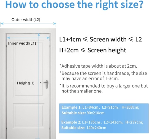 Moskitiera Magnetyczna na Drzwi okno MYCARBON solidna 90 x 220 cm