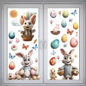 Naklejki na okno, Wielkanoc, samoprzylepne 9 arkuszy dwustronne 87szt
