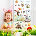 Naklejki na okno, Wielkanoc, samoprzylepne 9 arkuszy dwustronne 87szt