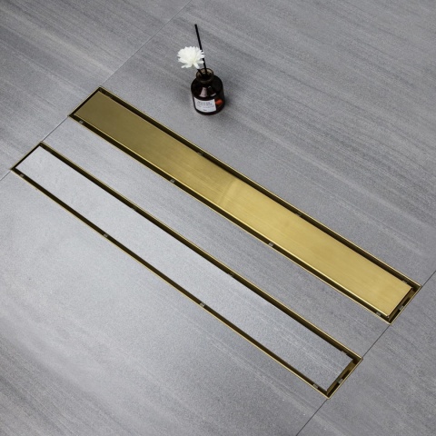 Odpływ prysznicowy liniowy sunrik 80 cm złoty