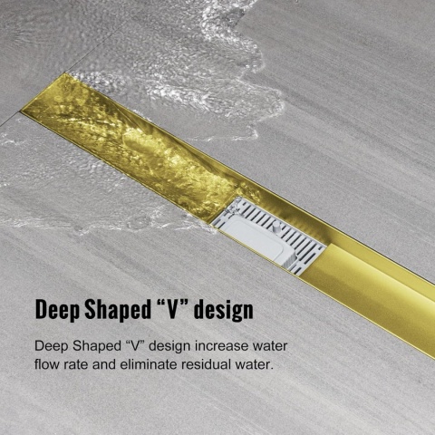 Odpływ prysznicowy liniowy sunrik 80 cm złoty