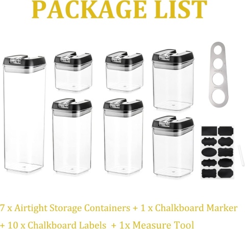 Pojemniki do przechowywania żywności, 7 sztuk, hermetyczne
