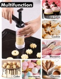 Prasa do ciastek z 12 szablonami i 10 dyszami, strzykawka dekoracyjna