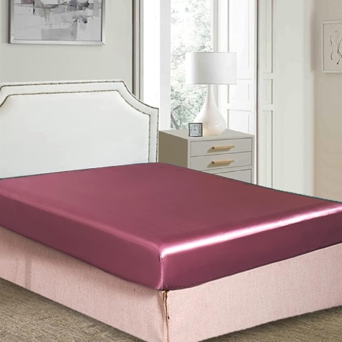 Prześcieradło z gumką 140 x 200 cm satynowe materac 25-30 cm