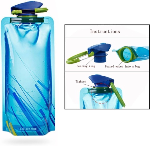 Składane butelki na wodę OPPO, wielokrotnego użytku bez BPA 3 sztuki