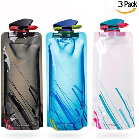 Składane butelki na wodę OPPO, wielokrotnego użytku bez BPA 3 sztuki