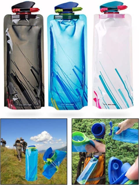 Składane butelki na wodę OPPO, wielokrotnego użytku bez BPA 3 sztuki