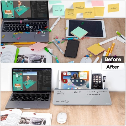 Szklana tabliczka na biurko pozioma 46x15cm organizer