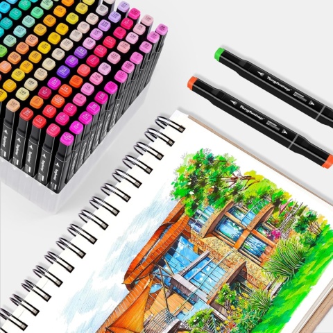 Tongfushop Markery filcowe, zestaw markerów 168 szybkoschnące