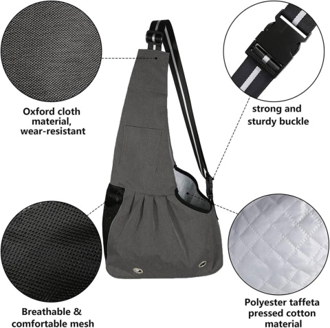Torba do noszenia psa, regulowana na ramię, transportowa do 5.5 kg