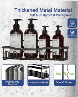 Uniyumy Półka prysznicowa bez wiercenia 2 sztuki ze stali nierdzewnej