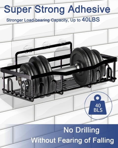 Uniyumy Półka prysznicowa bez wiercenia 2 sztuki ze stali nierdzewnej