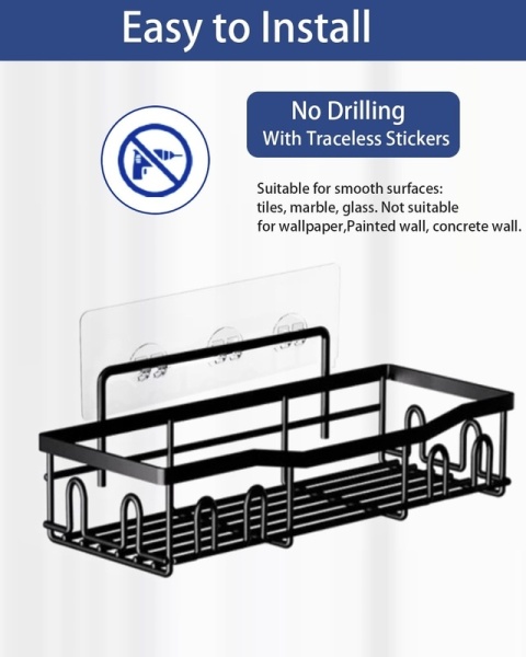 Uniyumy Półka prysznicowa bez wiercenia 2 sztuki ze stali nierdzewnej