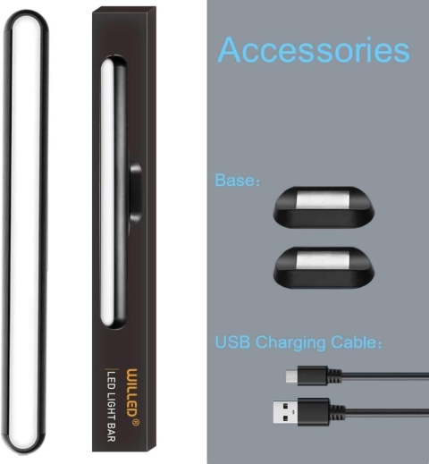 WILLED Ściemniany pasek świetlny dotykowy, 5 W, wbudowana bateria 2000 mAh