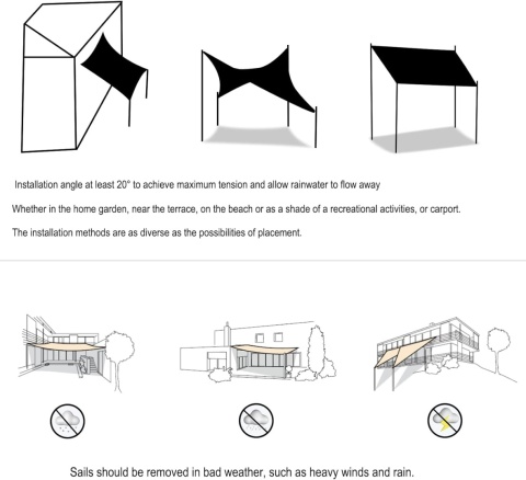 WOLTU Osłona przeciwsłoneczna blokująca promienie UV oddychająca 4x2 m
